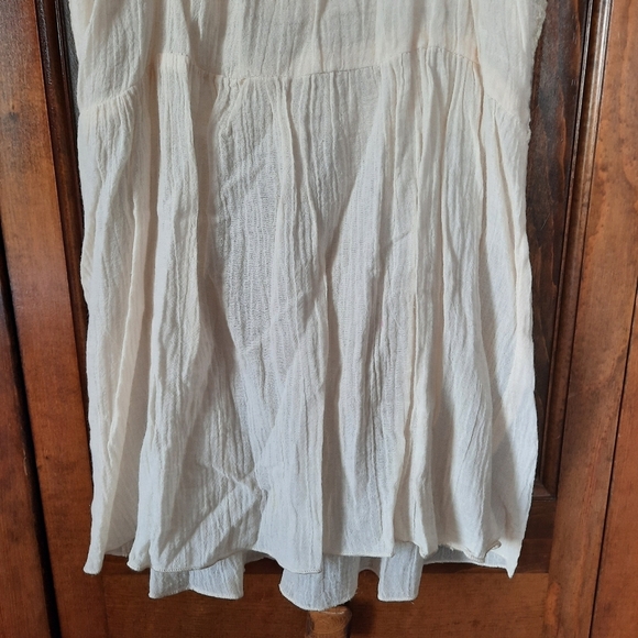 Vintage Y2K Rave 100% Cotton Boho Festival Cream Crochet Tunic Tank Top Size M - Picture 9 of 9